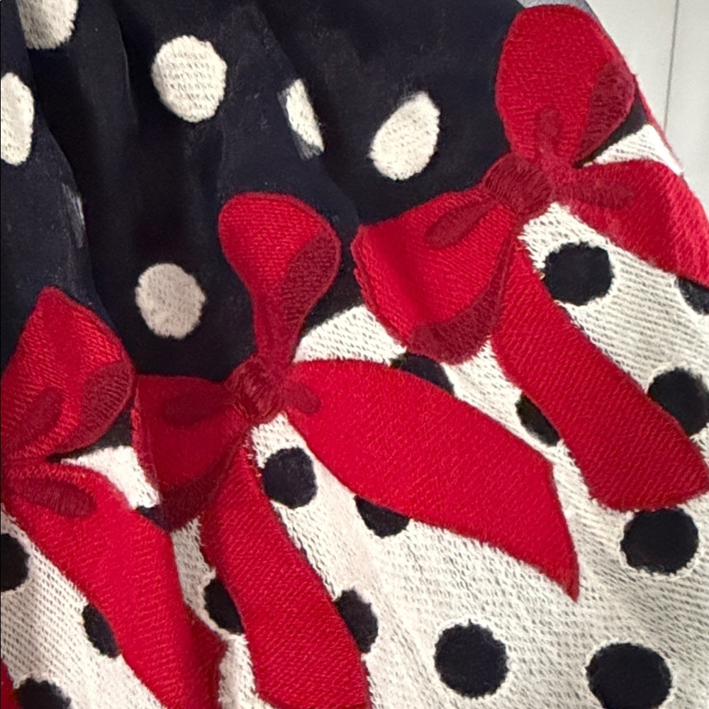 MonnaLisa Navy and Red Polka Dot Skirt - Picture 3 of 3